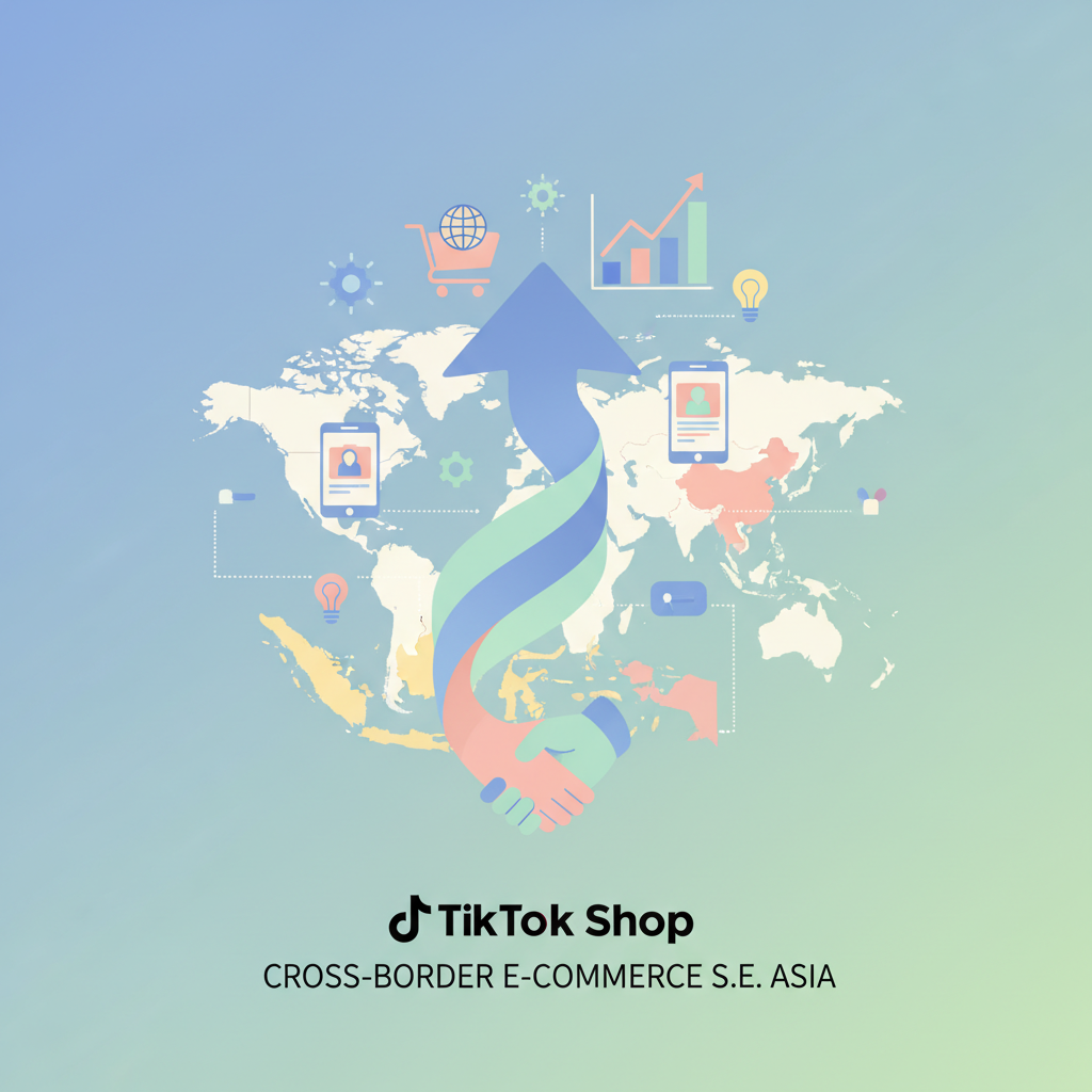 TikTok Shop东南亚跨境电商发展与增长概念图