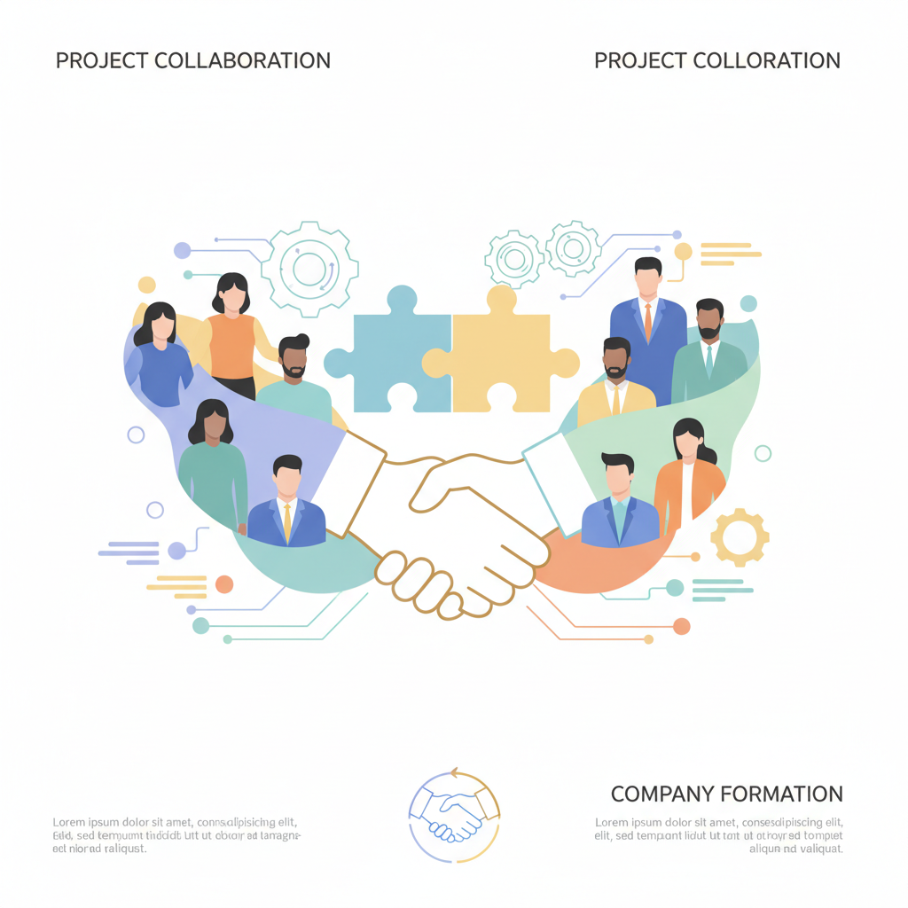 企业合作与股权设计的抽象插图